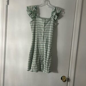 Forever 21 Green and White Striped Top